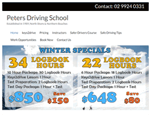 Tablet Screenshot of petersdrivingschool.com.au